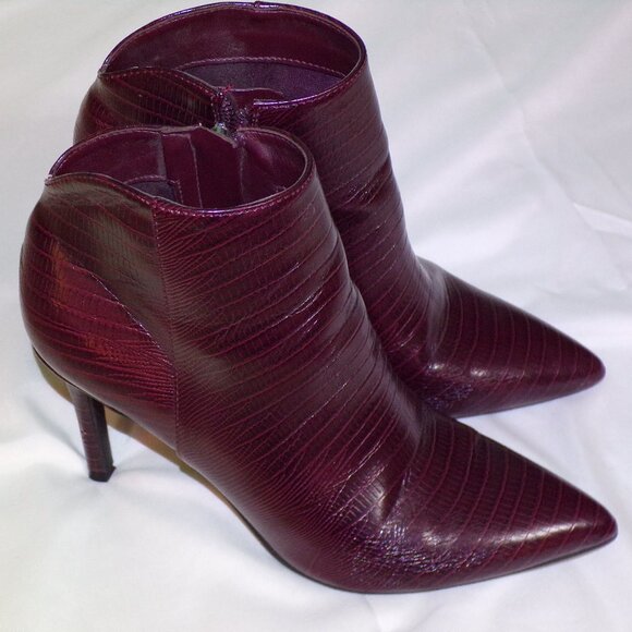 Nine west maroon high heeled booties size 6 style franky 3 - Picture 1 of 7
